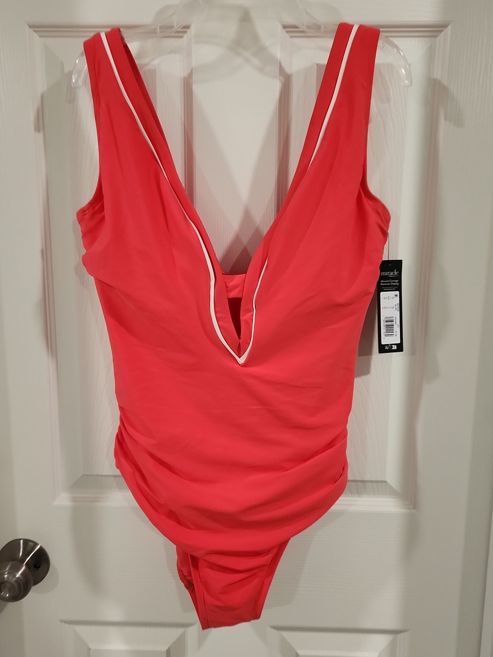 Miracle By Miraclesuit Swimsuit 12 Zen One Piece Tummy Control Glow Coral NWT